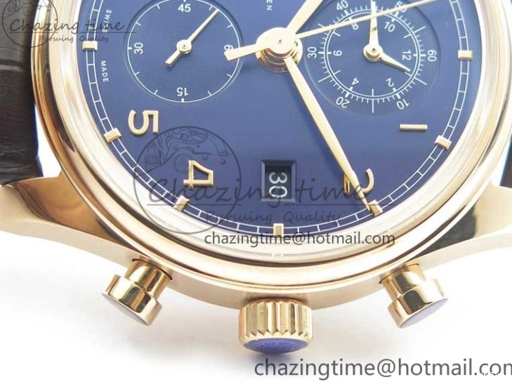 MIROTIME 0108 Portugieser Chrono  42 IW390406 RG ZF 1:1 Best Edition Blue Dial on Brown Leather Strap A Durable 7129